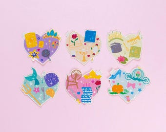 Princess Heart Shiny Vinyl Stickers