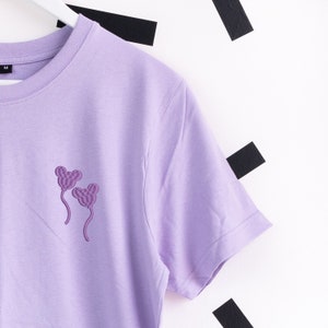 Camiseta Mickey Balloon Púrpura Bordada - Púrpura