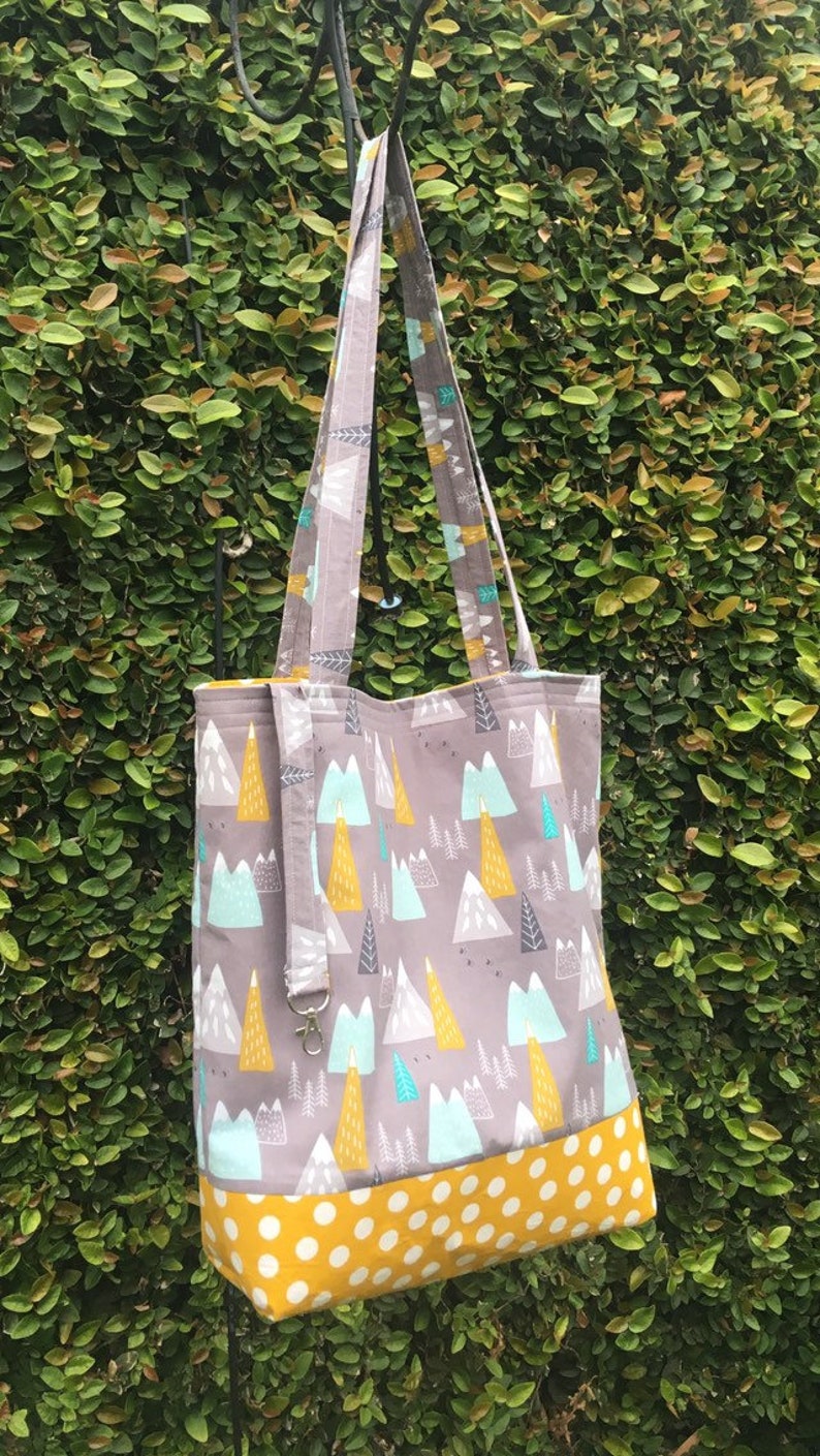 tote bag with lanyard and swivel hook Library bag market bag