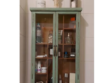 Wall-mounted display cabinets, glass display cabinets, furniture, chest of drawers, cabinets, antique style.