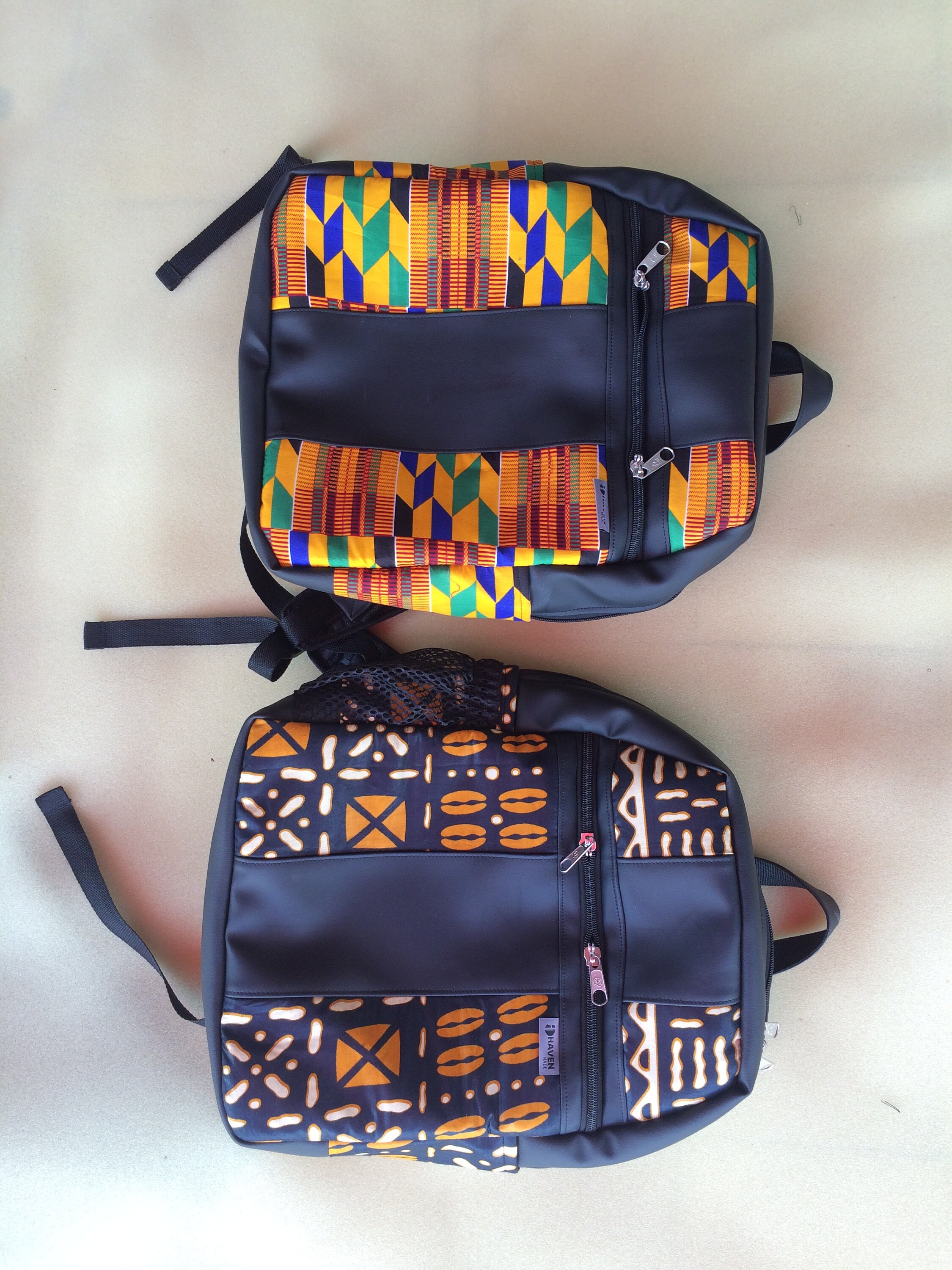 kente print backpack