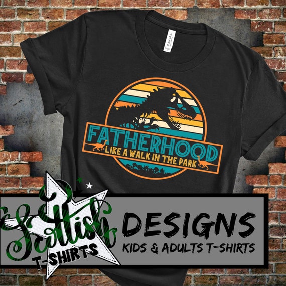 Fatherhood jurassic park shirt Clearance