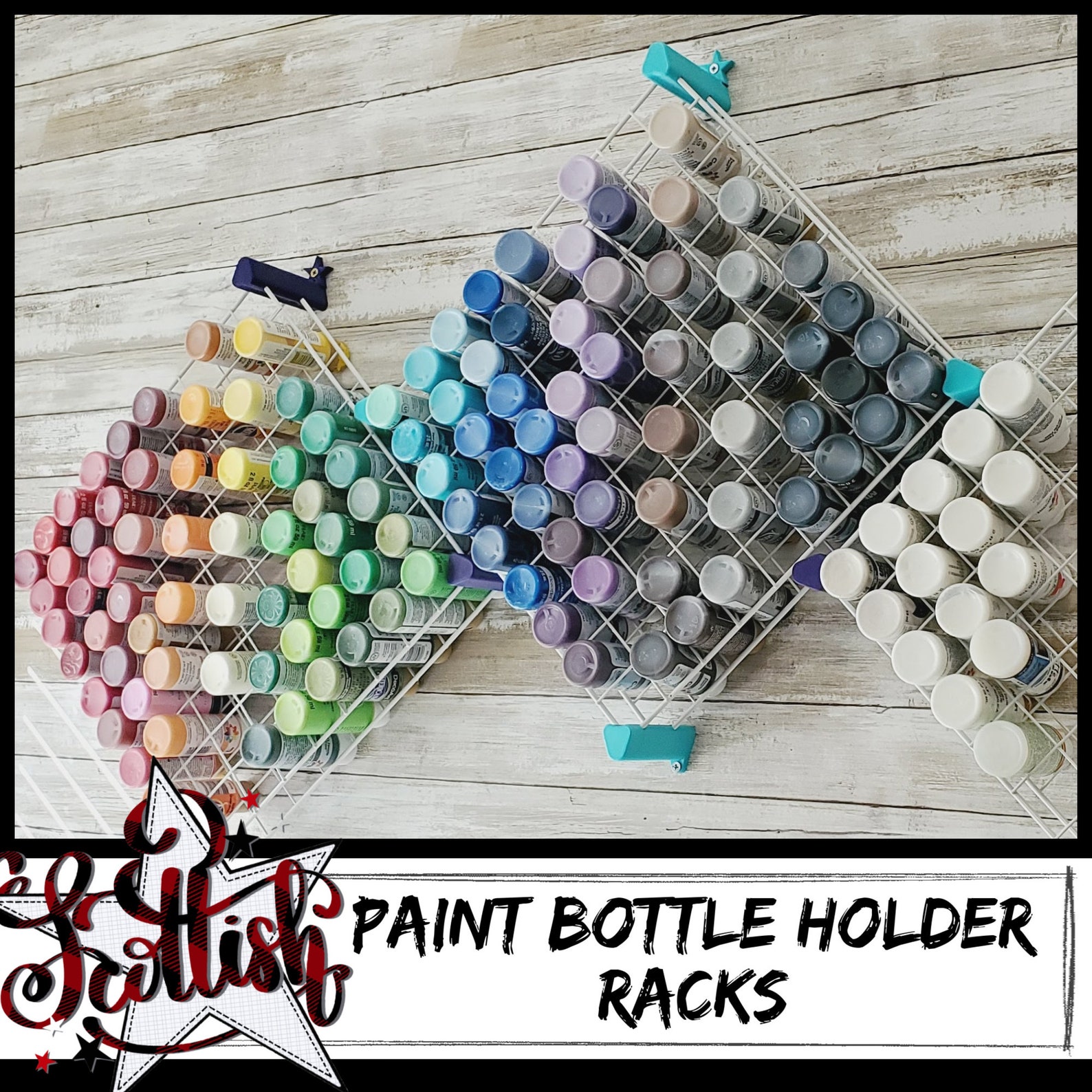 Paint Bottle Holder Wallmounted Metal Paint Storage Etsy