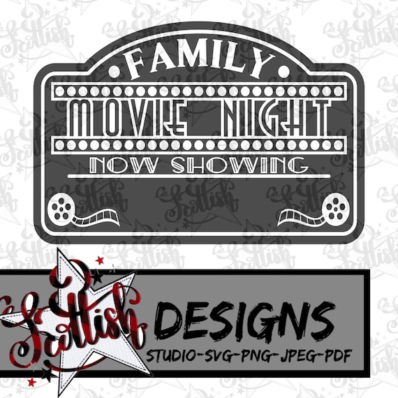Download Family Movie Night Svg Now Showing Cinema Sign Cut File