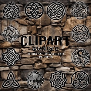 12 Celtic Symbol PNG Bundle – Sublimation Designs for Tumblers, T-Shirts, Stickers, Digital Download, Irish Knot Clipart, Printable