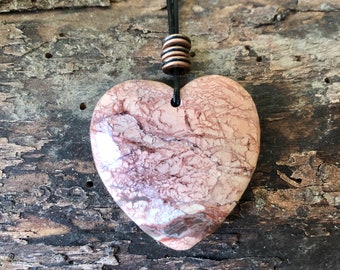 Strawberry Quartz Heart Necklace heart jewelry valentine gift for her pink heart necklace heart pendant sweetheart necklace,