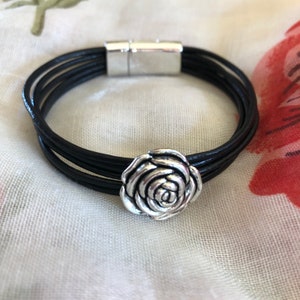 Dansk smykkekunst leather bracelet sale