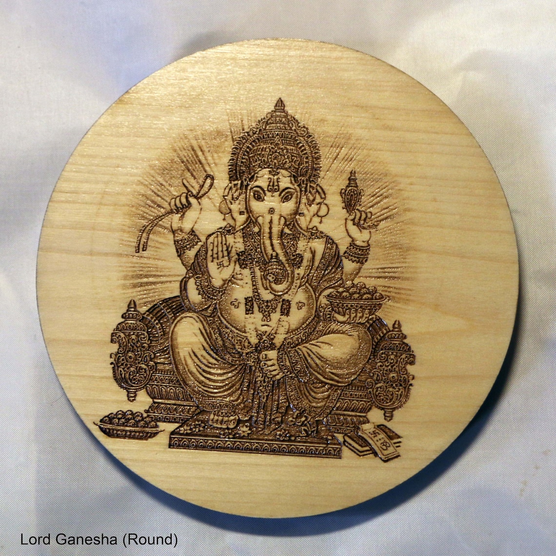 Laser Engraved Wood Ganesha Hindu God Etsy