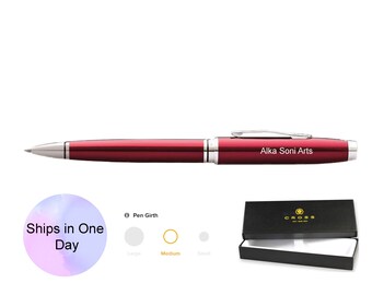 Custom Personalized Engraved Cross Coventry Red Lacquer Ballpoint Pen Draft