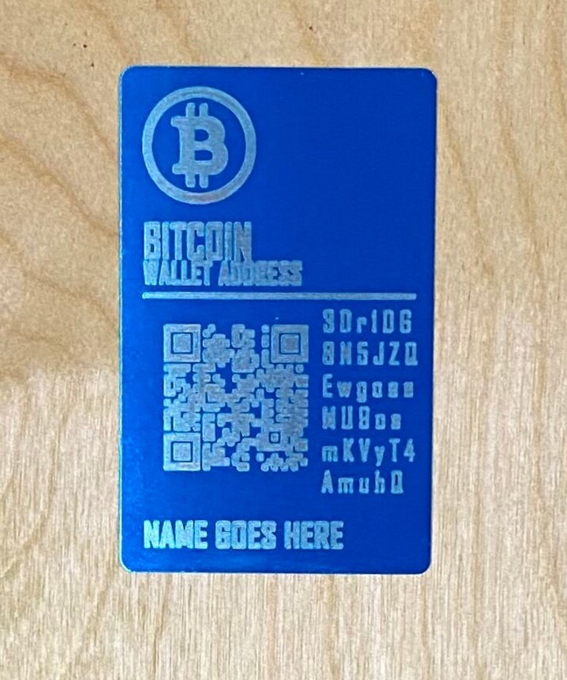 Bitcoin BTC Wallet Card Aluminum Custom Laser Engraved Etsy