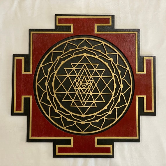 Cosmic Shri Yantra Gold Pendant Necklace -  Canada