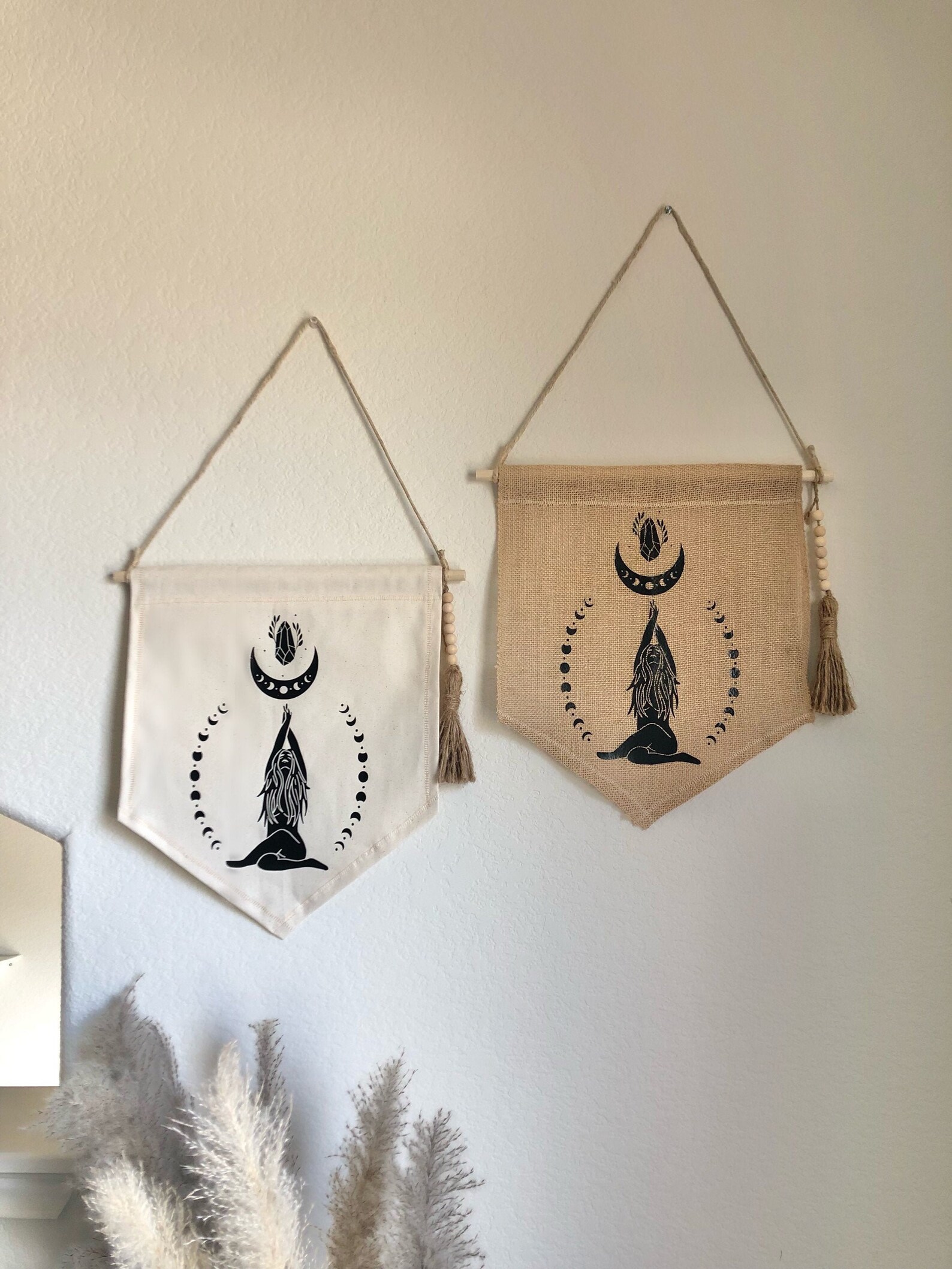 Handmade Moon Banner Wall Hanging Burlap Banner 100 Etsy