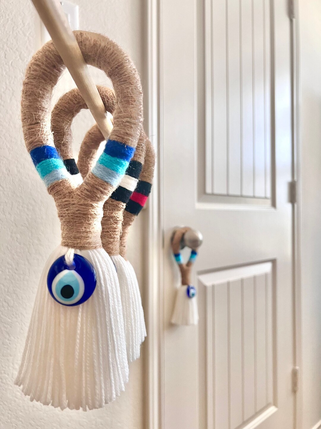 Handmade Doorknob Evil Eye Décor Home, Studio, Room Décor Evil Eye Home Protection Modern