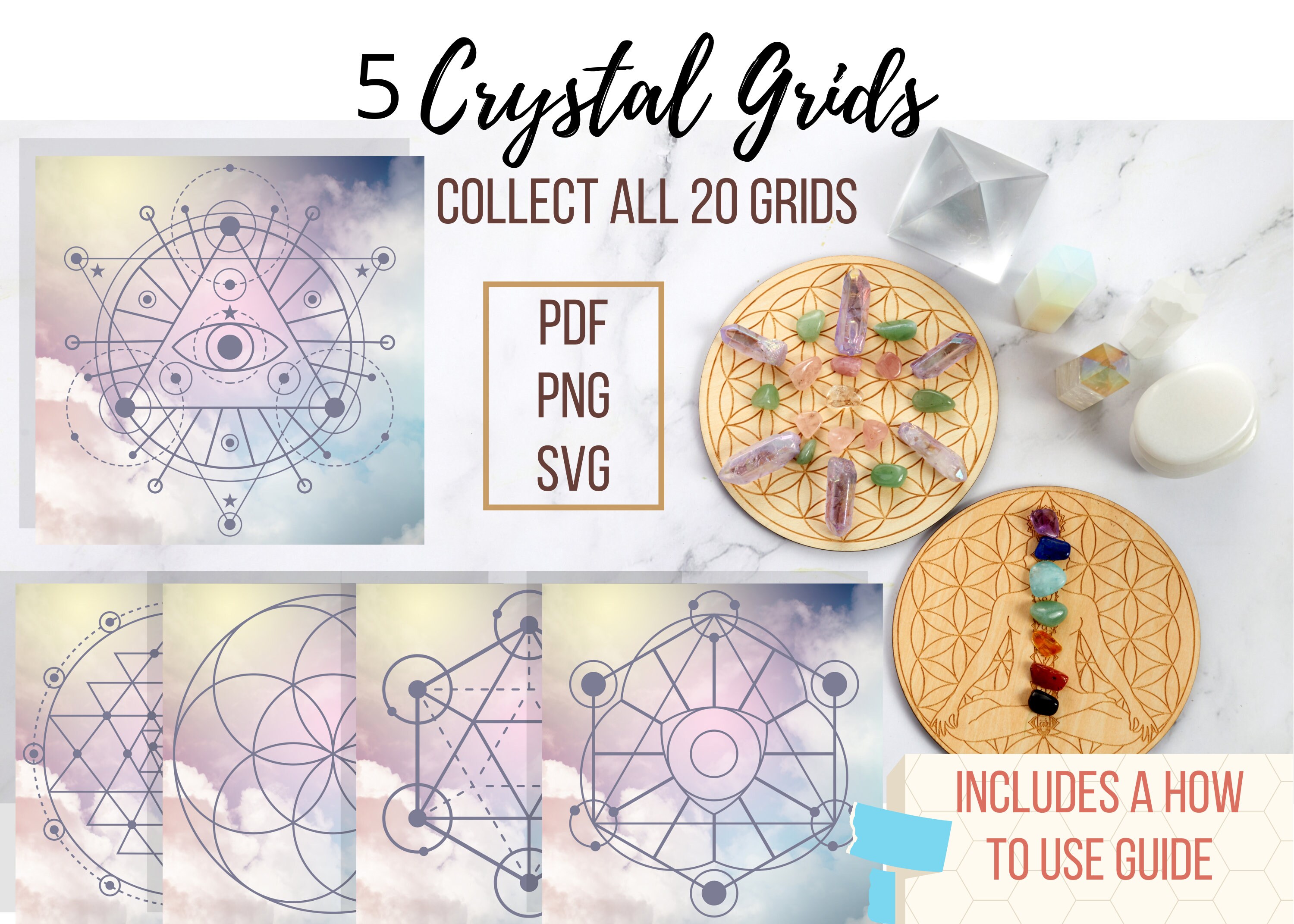 5 Sacred Geometry Crystal Grid Files Spiritual Healing Aid | Etsy