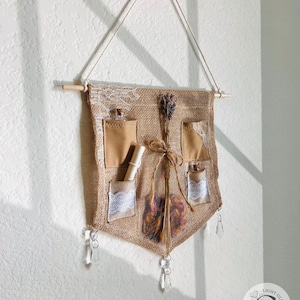Sacred Serenity: Handcrafted Bohemian Spiritual Minimalist Hanging Altar | Sacred Space Intention Altar