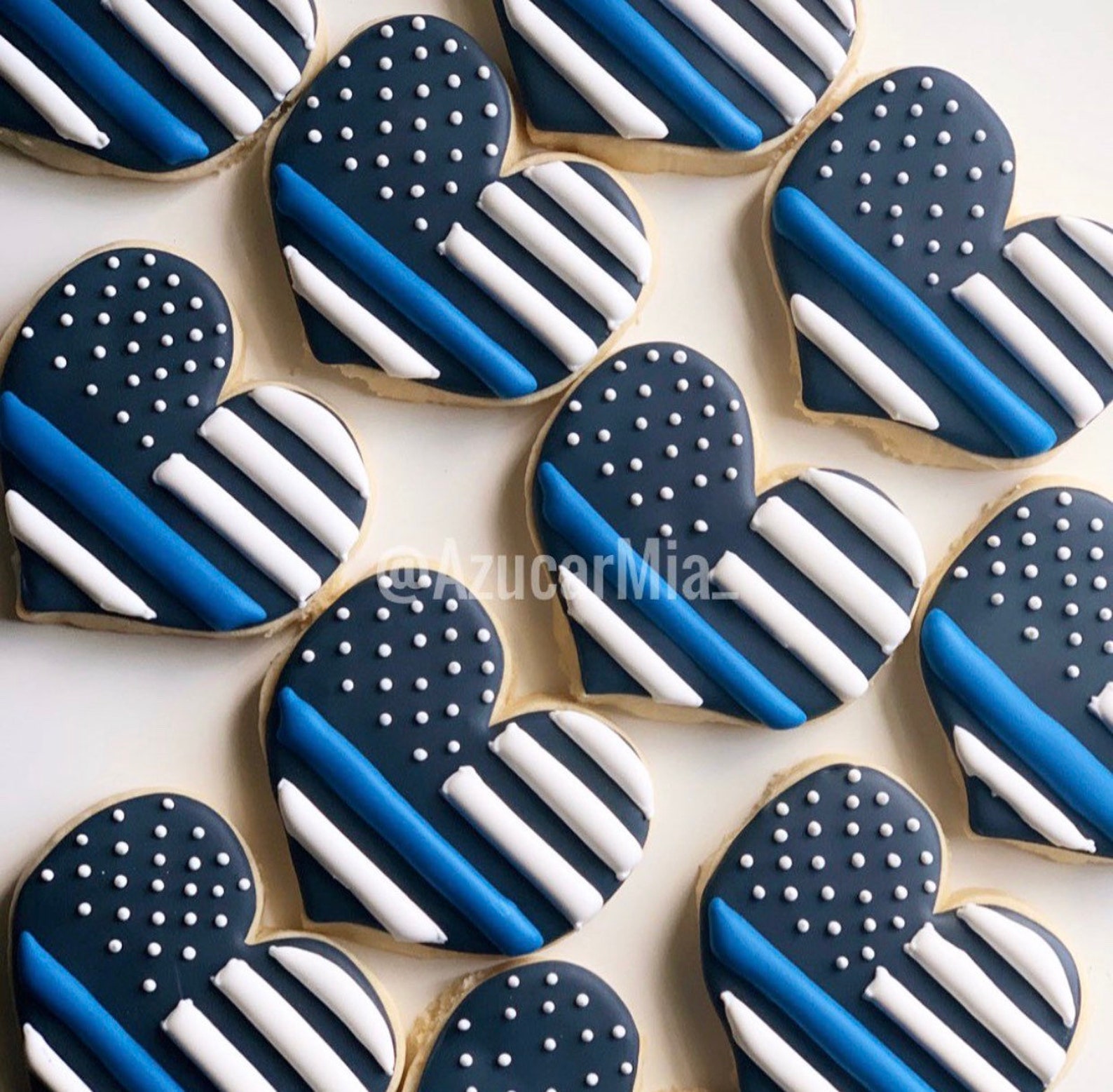 Thin Blue Line Sugar Cookies Etsy