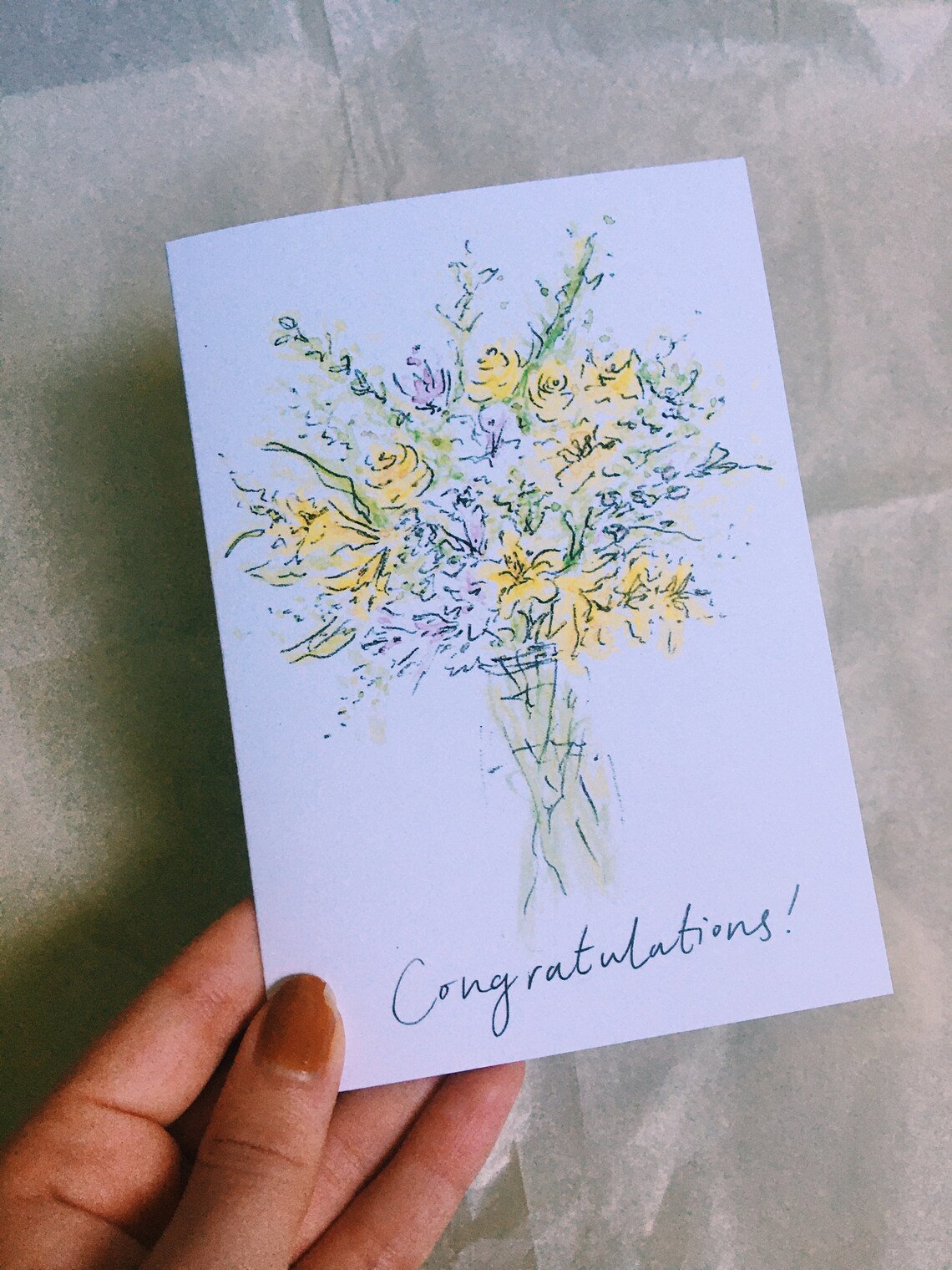 Floral Greetings Cards Pack of 6 Etsy