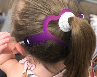 2X Kid’s COLOR CHANGE! Ear Savers Heart Ponytail for Face Mask