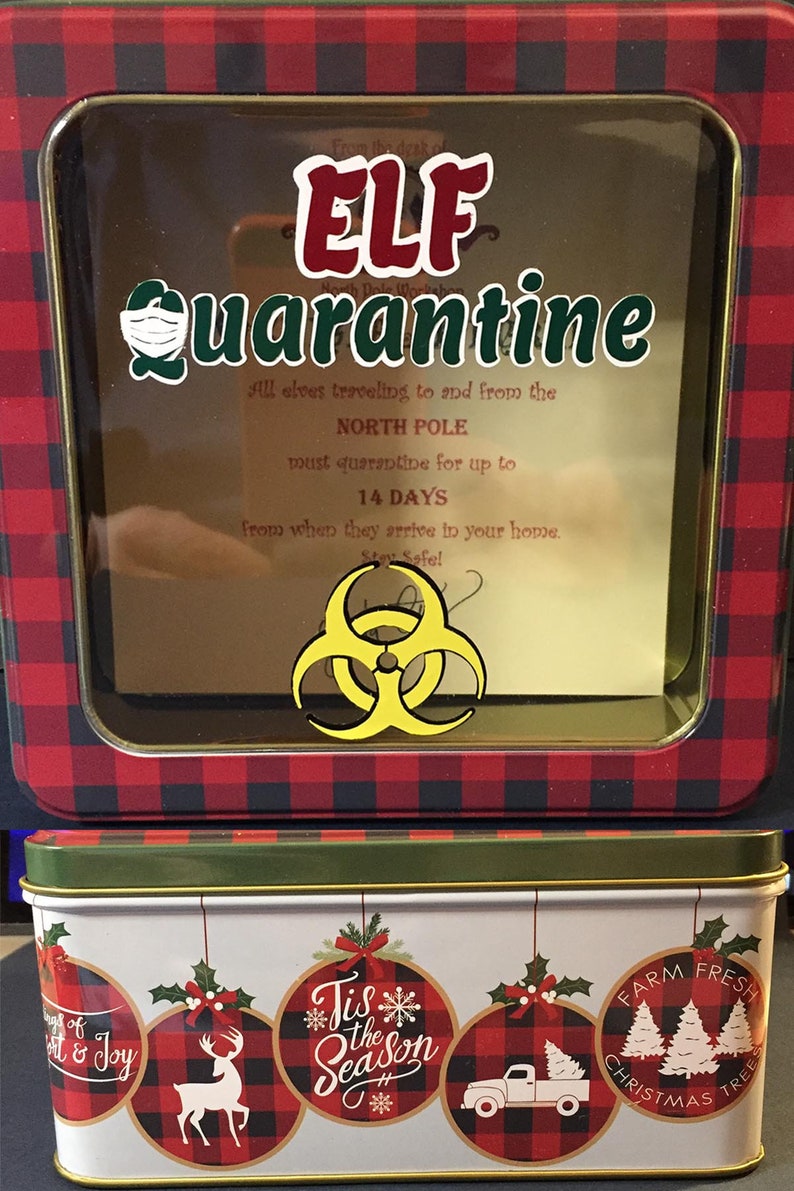 Christmas Elf Quarantine Box for Shelf Quarantined Elf Funny Etsy