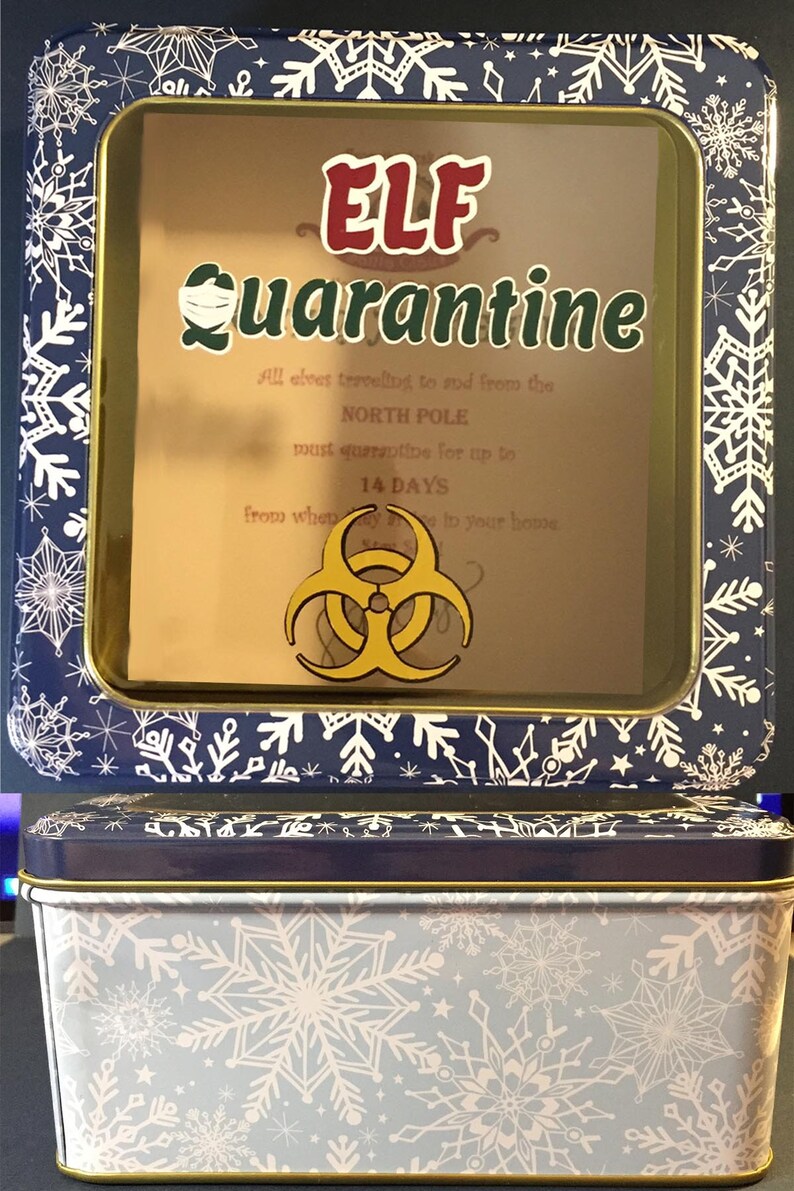 Christmas Elf Quarantine Box for Shelf Quarantined Elf Funny Etsy