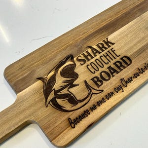 Wooden Shark Coochie Board, Birthday Gift, Cheese Board, Charcuterie Board, Funny Gift, Cutting Board, Shark Gifts, Custom Made
