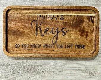 Empty your Pockets Daddy Coin Tray, Father's Day, Custom Engraved, Catch All Tray