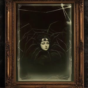 Spider Girl, arte de pared vintage de Spidora Circus, tarjeta de gabinete retro, Freakshow, impresión de Sideshow, póster de rarezas y curiosidades, impresión de arte extraño