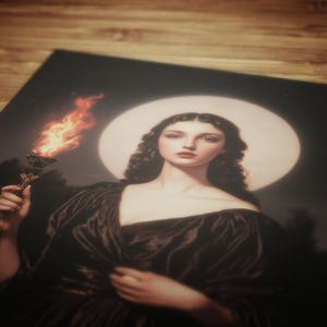 dark academia decor, greek goddess poster, greek mythology, dark romance, booknook decor, whimsigoth decor, ancient greek, divine feminine, hekate poster, hecate wall art, witch painting, dark aesthetic print, goddess wall decor