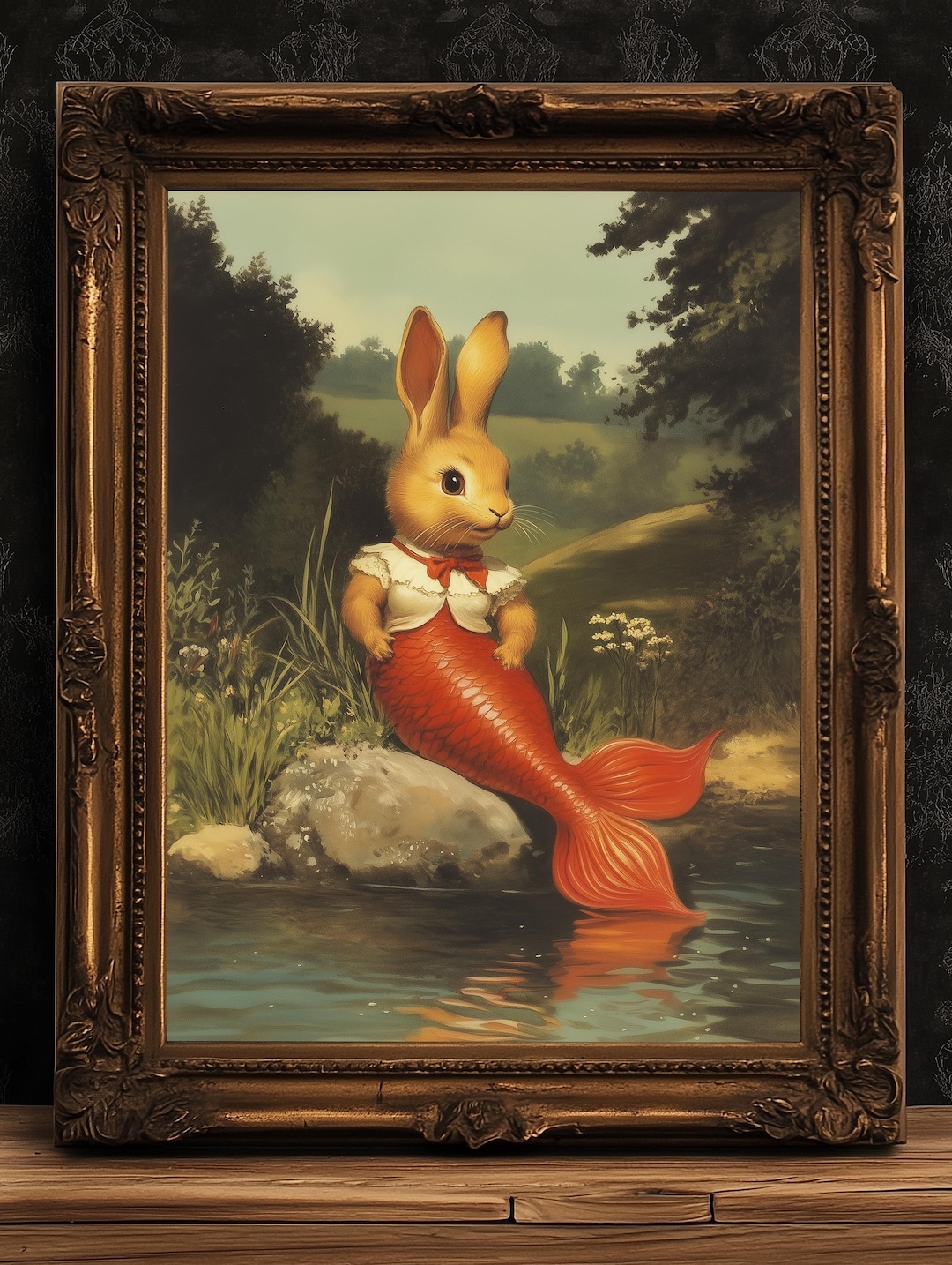 Bunny Mermaid Wall Art, Childrens Book Poster, Bunny Lovers Gift ...