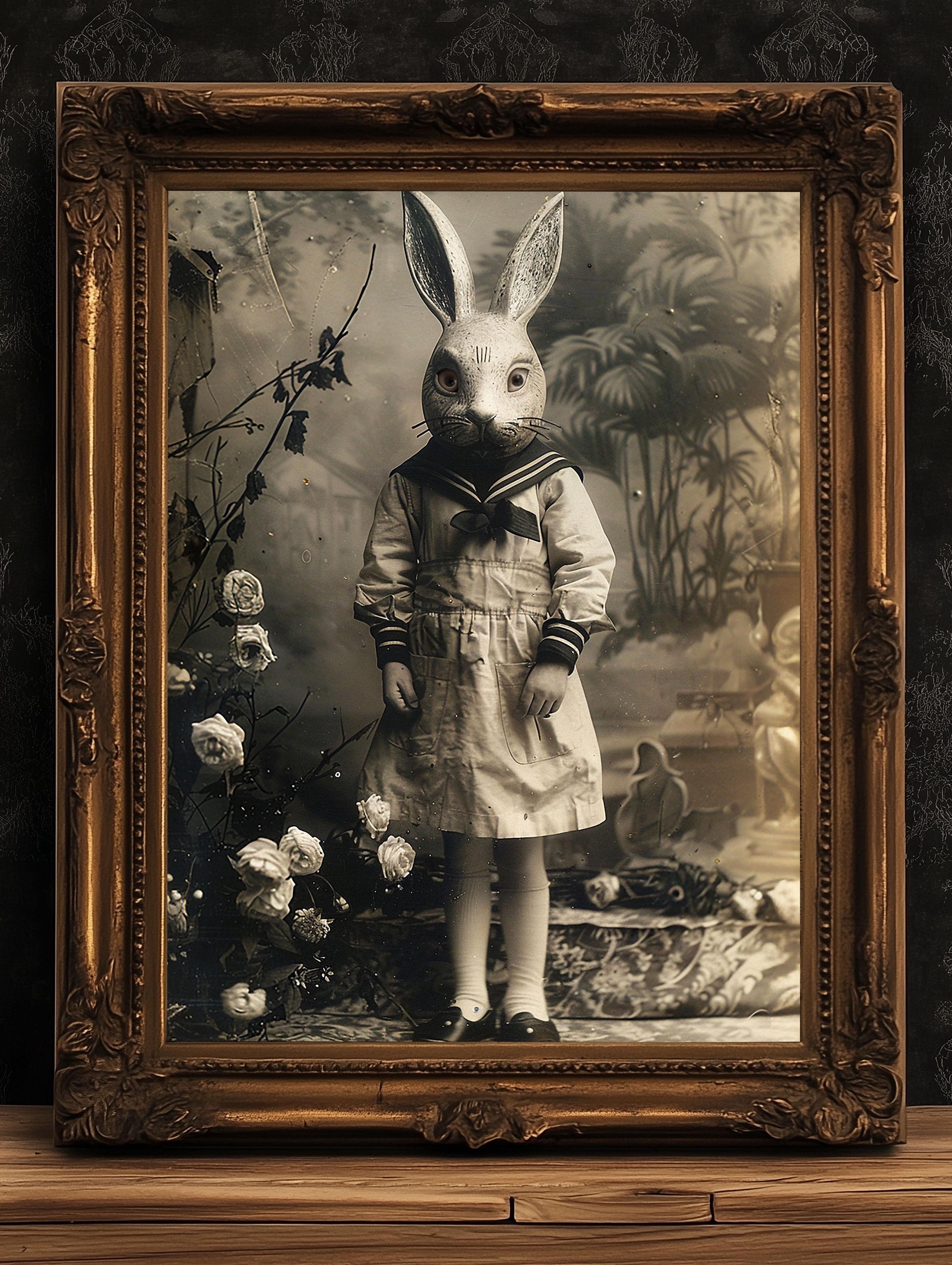 Victorian Easter Bunnie Rabbit, Victorian Gothic Vintage Inspired