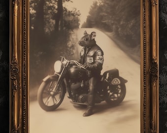 Jax Cheddar Teller, Rat Biker, Sons Of Anarchy Members, Vintage Victorian Gothic photograph, Rat Art, Dark Academia Decor