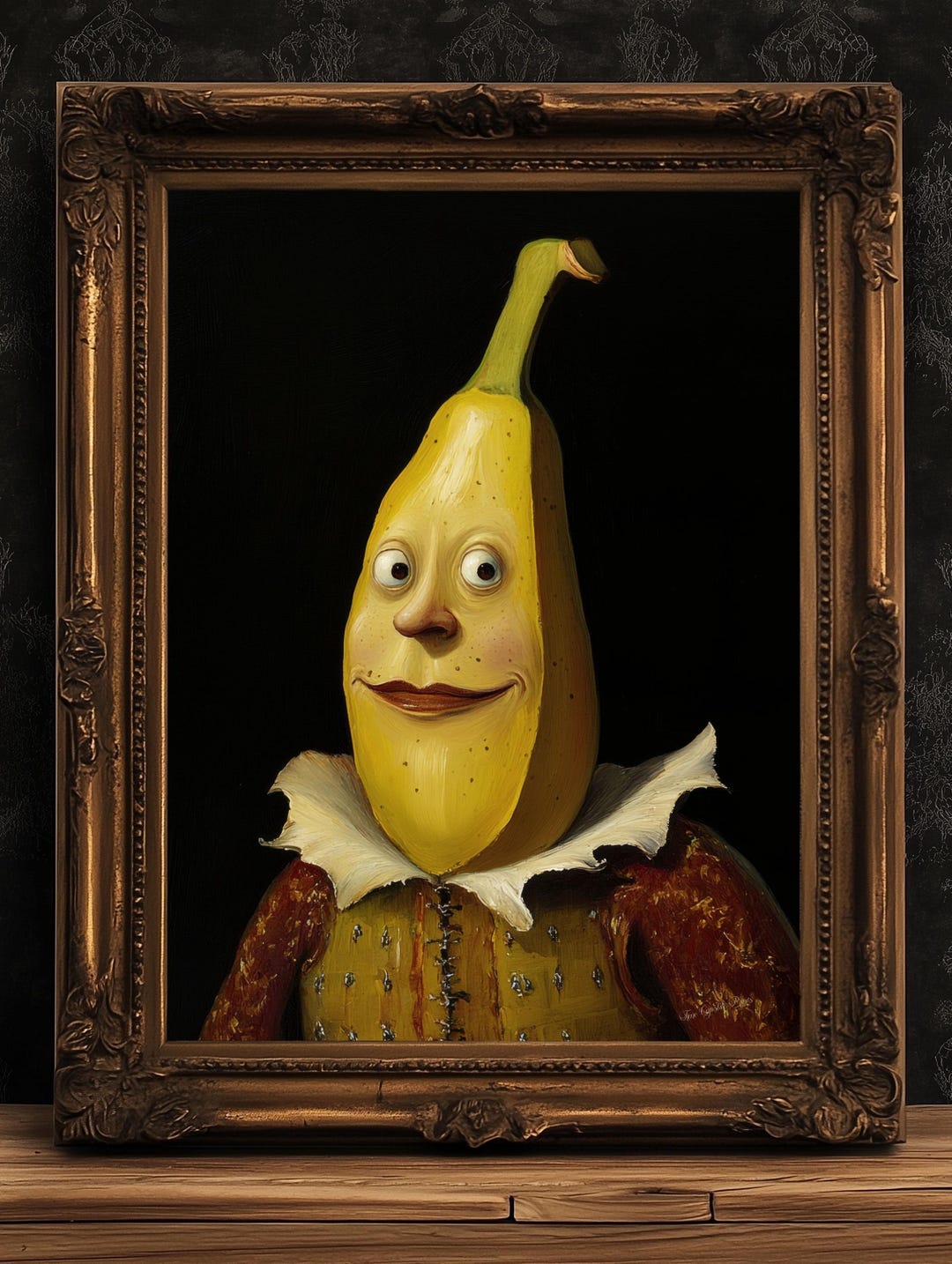 Lovely Banana Poster, Antique Fruit Art Print, Renaissance Food