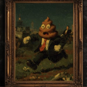 My Tummy Hurts, Poop Emoji Wall Art, Weirdcore Toilet Poster, Quirky Maximalist Poop Print, Bathroom Decor, Hilarious Dorm Home Gag Gift
