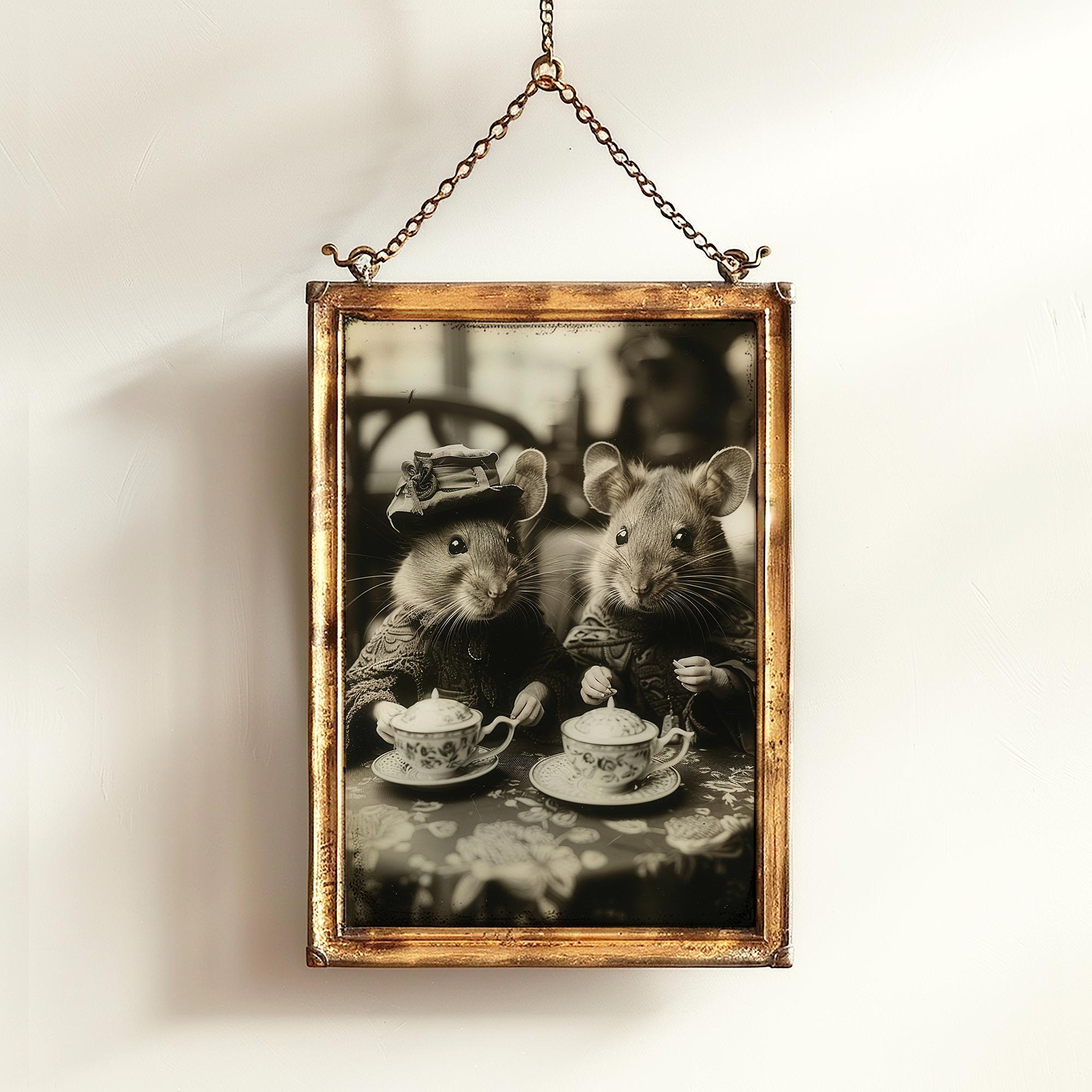 Victorian Rats Victorian Rats Tea Party, Vintage Whimsigoth Decor Poster, Cute Gothic ...