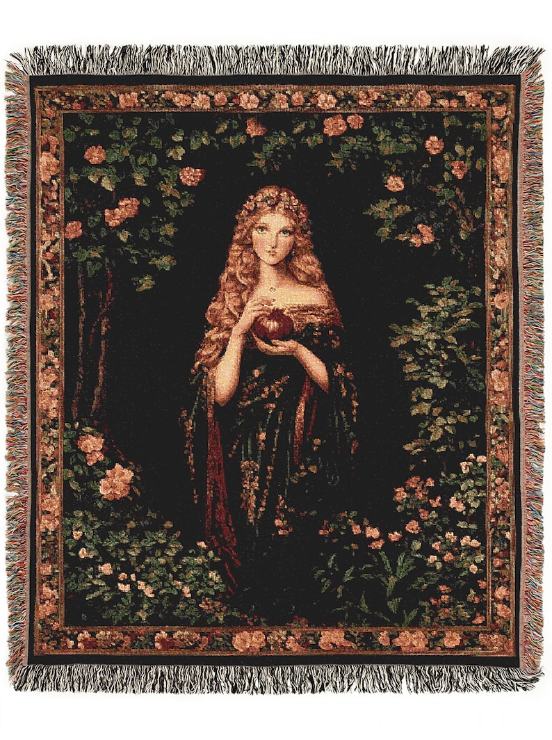 witchcore room decor, ancient goddess gift, greek deity decor, altar cloth, goddess art, greek mythology, ancient greek, medieval tapestry, gothic tapestry, large wall tapestry, gothic wedding, whimsigoth decor, throw blanket couch