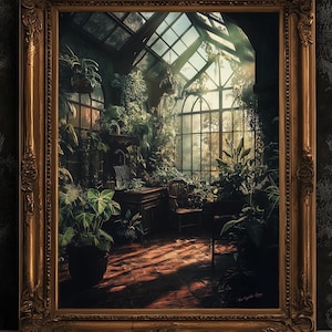 Herbology And Botany Classroom, Medieval Castle Art Print, Wizard School Painting Poster, Bookish Nerd Wall Decor, Witchy Decor Gift Fan Art
