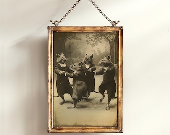 The Dance of Rats, Digital Download, Whimsigoth Decor, Rat Lovers Wall Decor, Surreal Weird Creepy Wall Art, Aesthetic Weird Items Gift