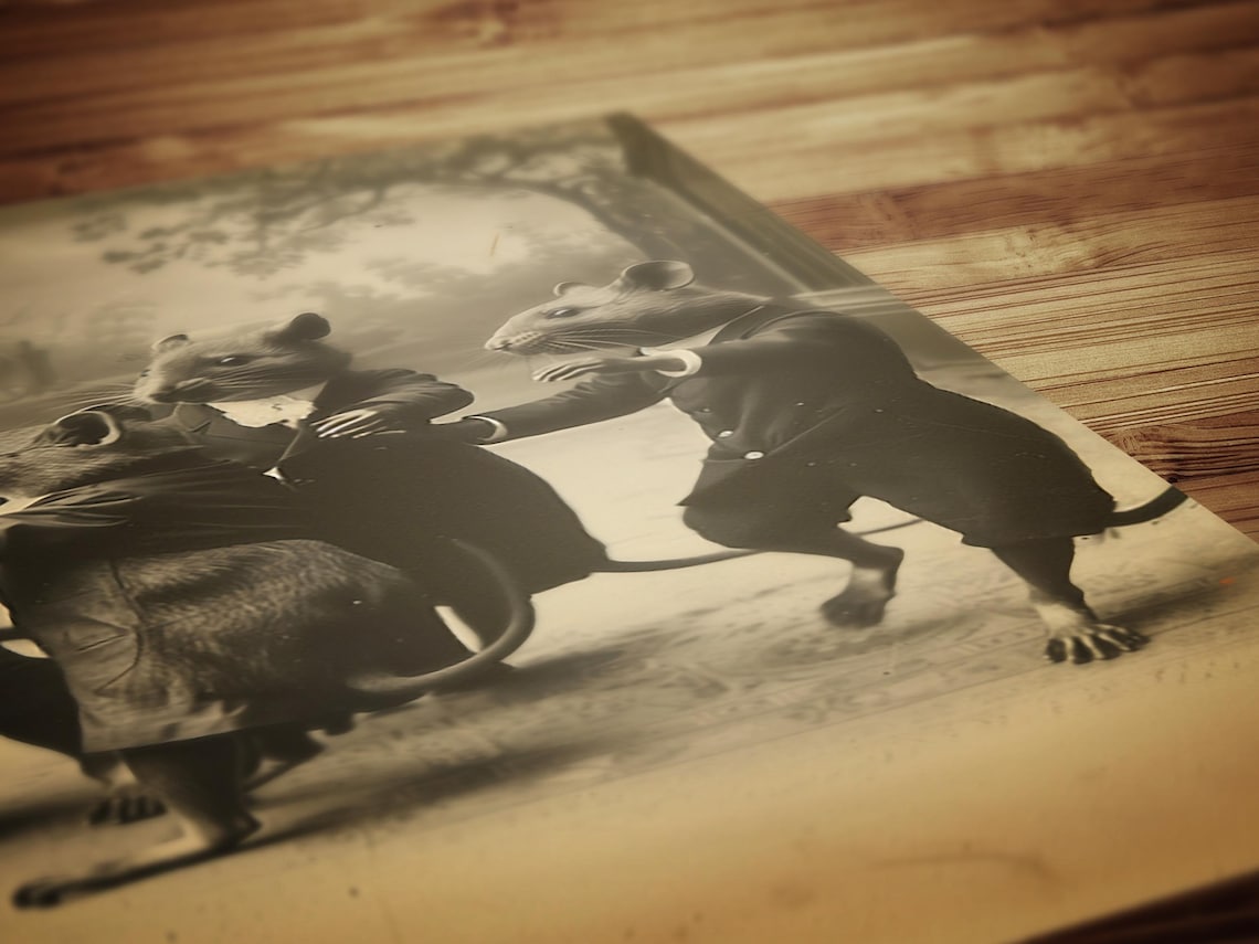 Victorian Rats The Dance of Rats, Vintage Victorian Photograph, Wall Decor Art Print ...