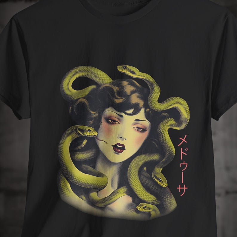 dark cottagecore, goblincore shirt, medusa tshirt, medusa shirt, medieval shirt, goth aesthetic, medusa tee, grunge clothing, greek goddess tee, ancient goddess gift, greek mythology, ancient greek, harajuku shirt