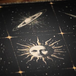 antique tapestry, large tapestry, large wall tapestry, nature tapestry, woven wall art, whimsigoth decor, woven throw blanket, boho woven blanket, sun and moon blanket, celestial throw, bohemian home decor, sun moon tapestry, astrology inspired