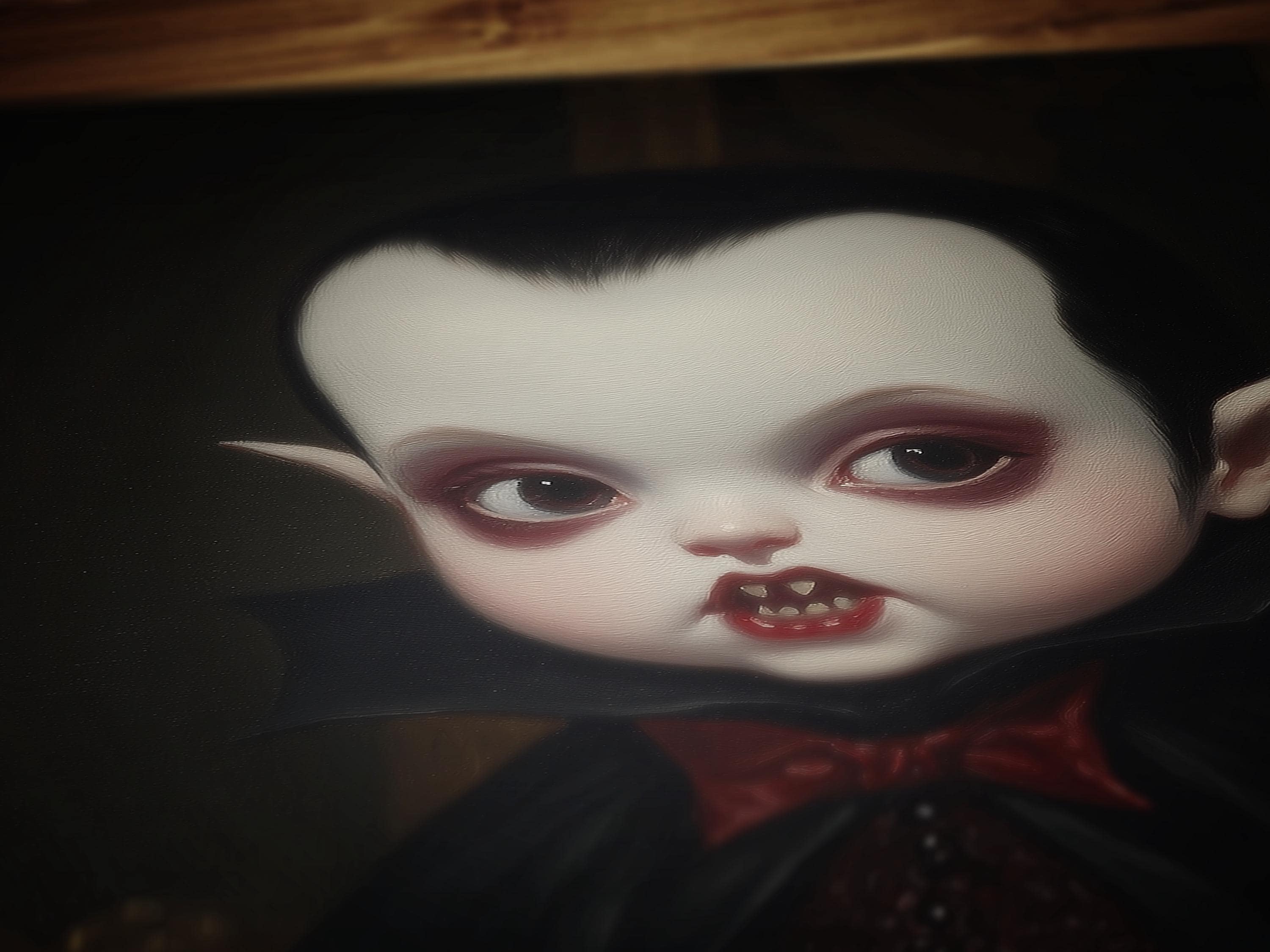 Cute Baby Vampire Dracula, Goth Baby Nursery Decor, Whimsigoth
