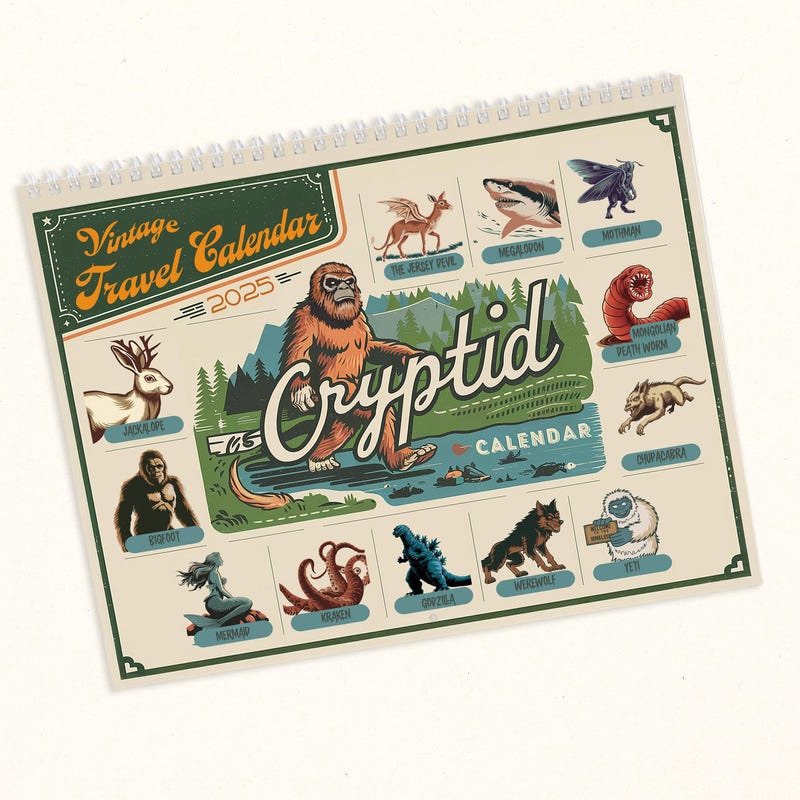 2025 Calendar Cryptids Etsy UK