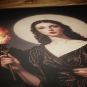 dark academia decor, greek goddess poster, greek mythology, dark romance, booknook decor, whimsigoth decor, ancient greek, divine feminine, hekate poster, hecate wall art, witchcore room decor, witch painting, dark aesthetic print