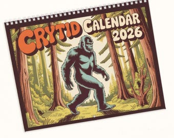 2026 Cryptid Calendar – Vintage Mythical Creatures Art Wall Planner