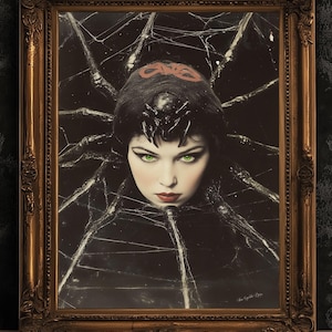 Spidora, Spider Girl, arte de pared de circo vintage, tarjeta de gabinete retro, Freakshow, impresión de espectáculo secundario, póster de rarezas y curiosidades, impresión de arte extraño