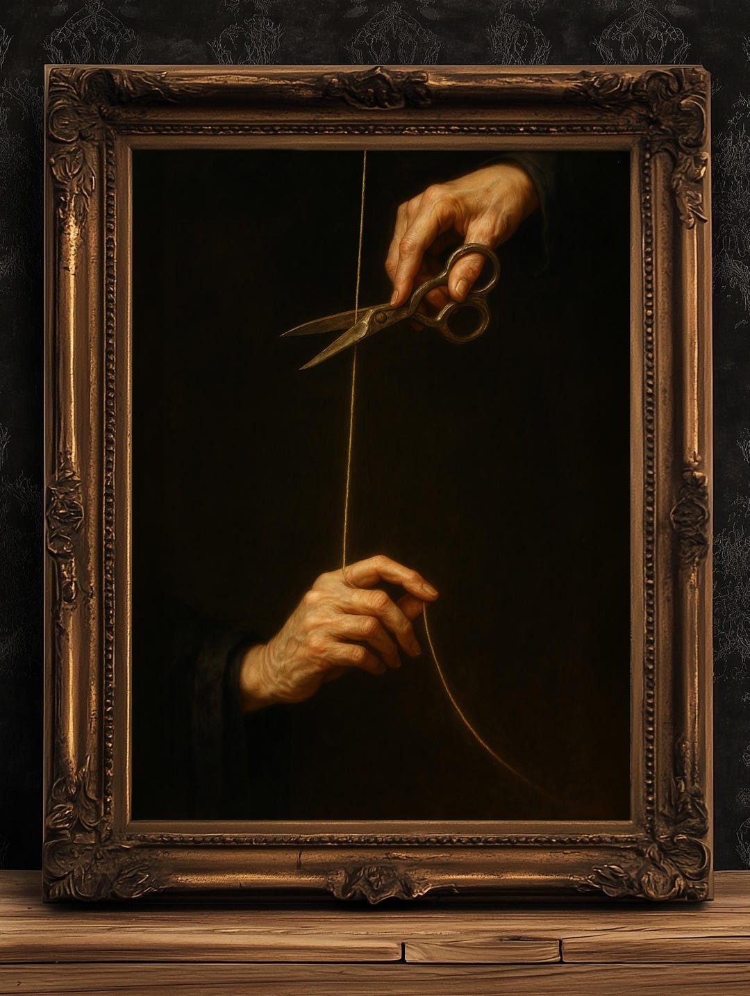 Atropos Threads Thread of Life, Gothic Greek Mythology Art Print, Atropos Moirai, the ...
