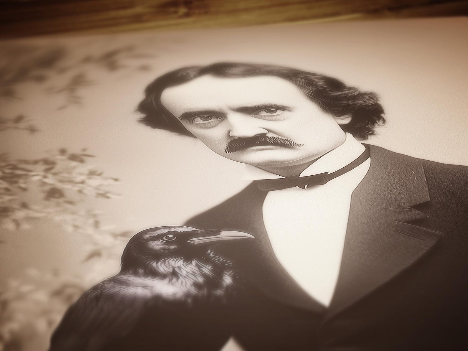 Gothic Raven Gothic Portrait Poster, Vintage Edgar Allan Poe Wall Art ...