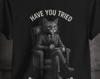 Occupational Therapy, Cat Meme Shirt, Unhinged Cursed Shirt, Goth Clothes, Weirdcore Tshirt Funny Cat Shirt, Childless Cat Lady Gift