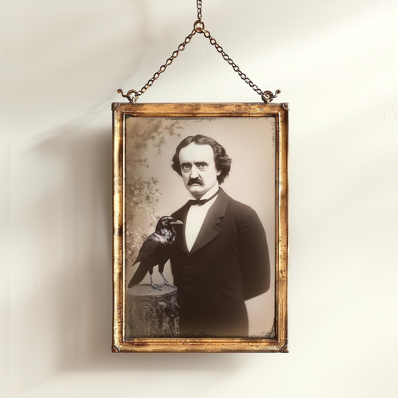 Gothic Raven Gothic Portrait Poster, Vintage Edgar Allan Poe Wall Art ...