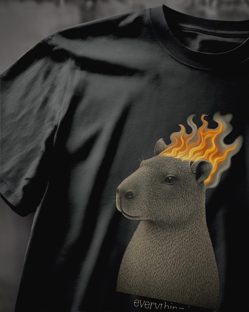 unhinged tshirt, weirdcore, capybara shirt, weird shirt, shirts that go hard, everything is fine, silly shirt, top selling t shirts, capybara meme shirt, weird stuff, best selling tshirts, 90s shirt, cool stuff